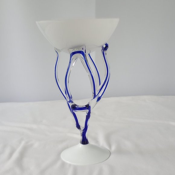Vintage Mid Century Octopus Cobalt Blue Art Glass - Picture 1 of 11